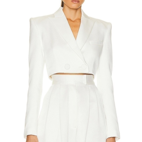 Alex Perry Parker Cropped Satin Crepe Blazer AUS10 - Picture 3 of 9